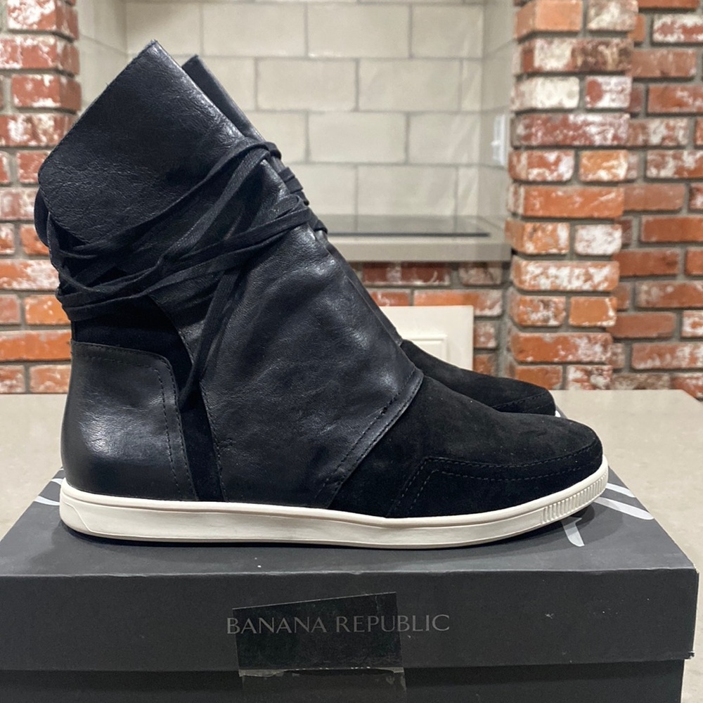 Banana Republic Black Wedge Sneakers